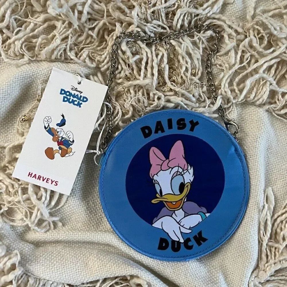 HARVEYS Disney Coin Purse Daisy / Donald Duck Round Circle Seatbelt Bag
